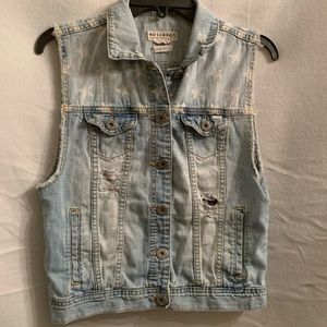 EUC Women's Bullhead Denim Vest with Stars and Stripes size Large